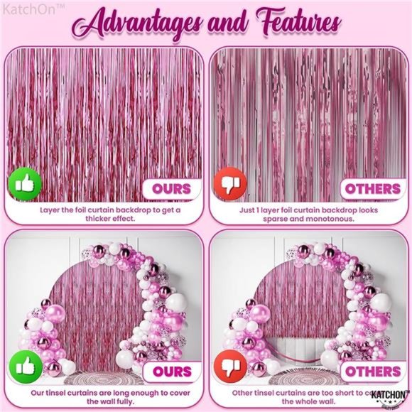 Pink Backdrop for Pink Party Decorations - XtraLarge 6.4x8 Feet, Pack of 2 - Picture 6 of 6